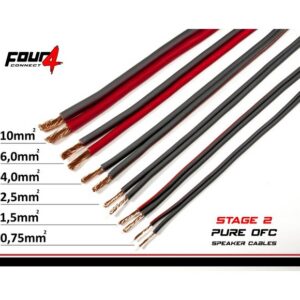 four connect 4 800234 stage2 ofc speaker cable 2x2.5mm2 mini coil 15m